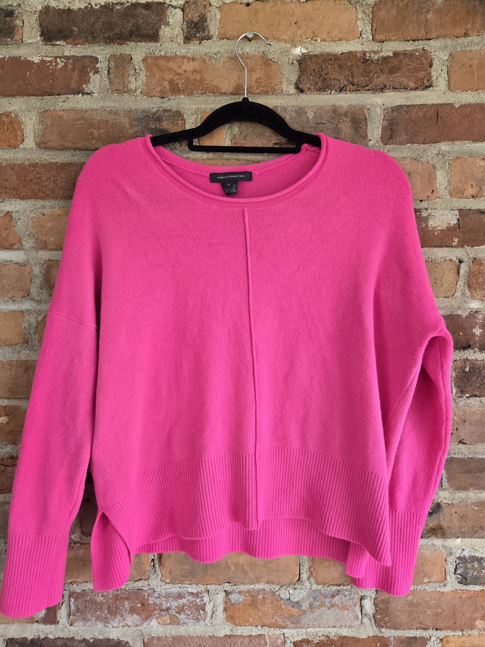 French Connection Hot Pink Crewneck Sweater